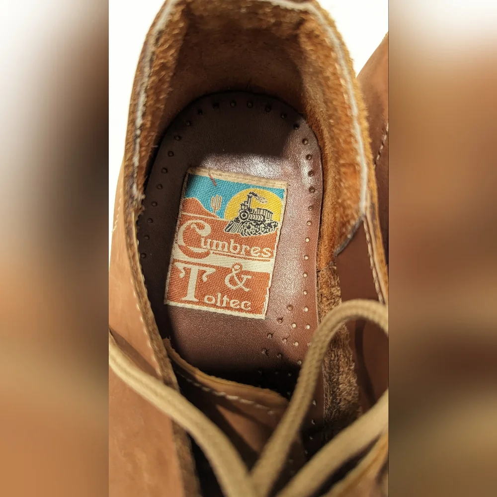Combers & Toltec Men's brown round toe lace up comfortable boots shoes size 9.5